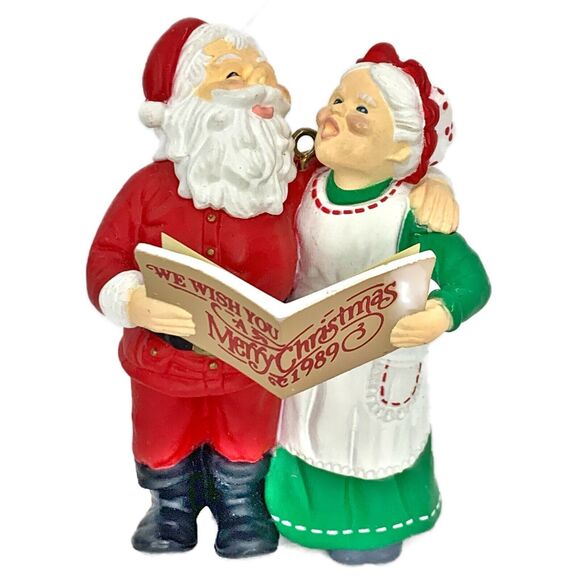 Hallmark Keepsake Ornament Christmas Tree Holiday Duet 1989 Mr & Mrs Claus w Box - Picture 2 of 11
